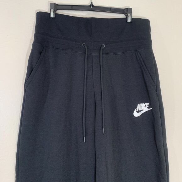 Nike CI1174-010 Rally Sport Casual Pants Black Wide Leg High Rise Athleisure L - Picture 2 of 10